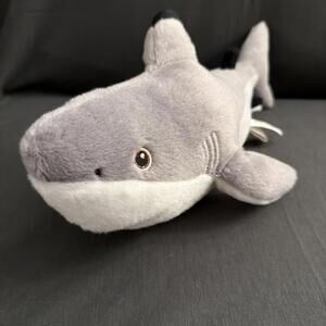 AURORA DESTINATION NATION  PLUSH BLACK TIPPED GRAY SHARK - 16"